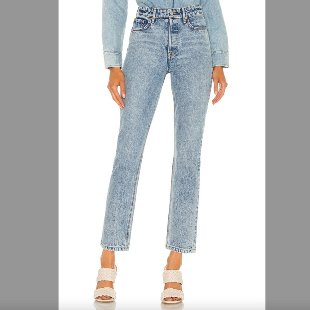 GRLFRND Karolina High Rise Straight Crop Jeans